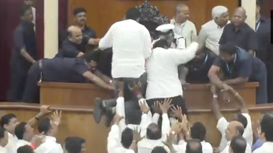 ANI Screengrab : BJD, Congress MLAs Create Ruckus In Odisha Assembly |